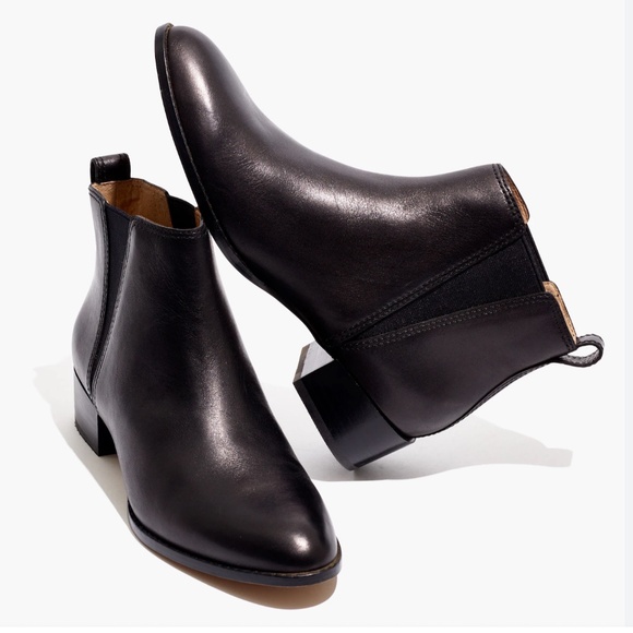 Madewell The Carina Black Leather Chelsea Boots | Women’s Size 6 - Picture 1 of 11